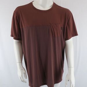 prAna Breathe Short Sleeve Pocket T-Shirt Mens XXL 2XL Maroon Organic‎ Cotton